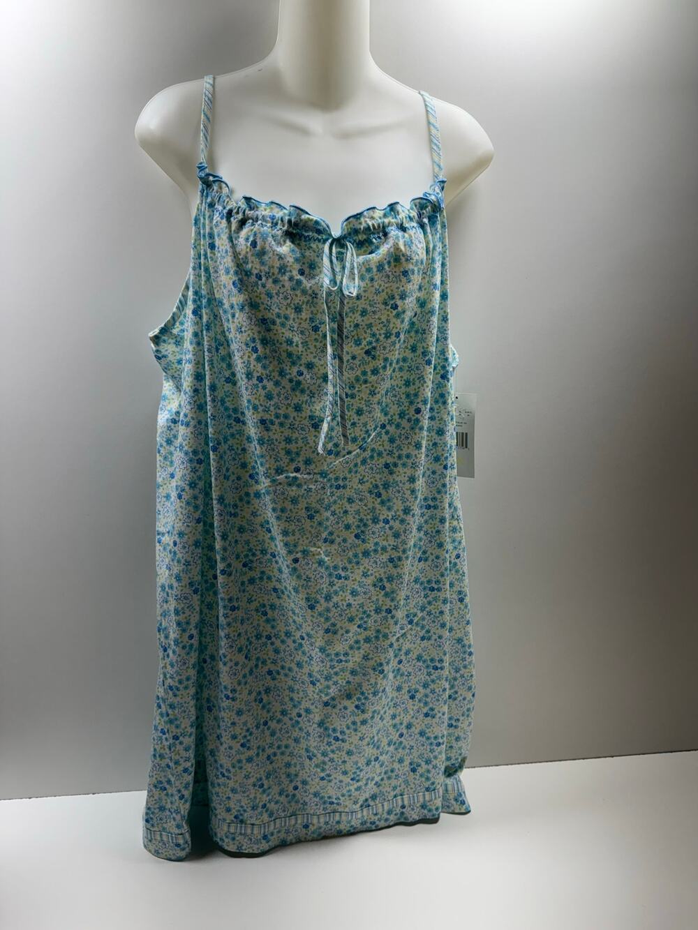 Cottage Core Women’s Plus Size 3X Blouse Top Cami Blue Teal Spaghetti Strap New